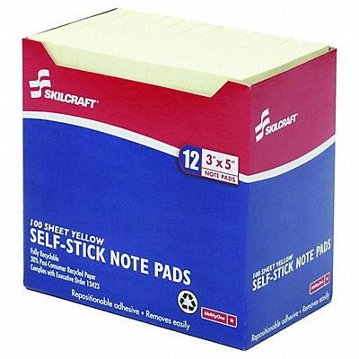 803T91 SKILCRAFT 7530010000000 Self-Stick Note Pads PK 12