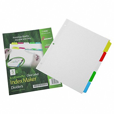 SKILCRAFT 7530010000000 Index Dividers Multicolor 5 Tab