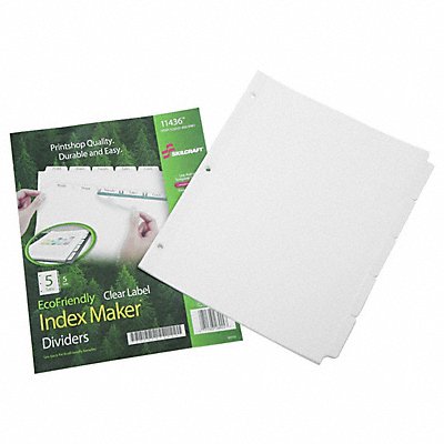 SKILCRAFT 7530020000000 Index Dividers White 5 Tab Set Pg/5