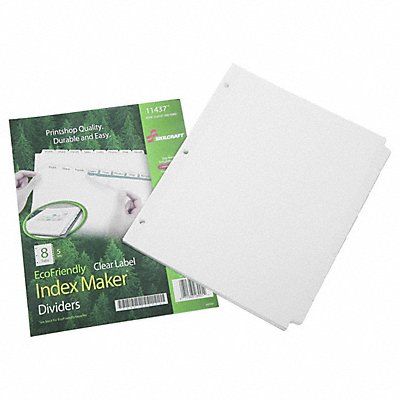 SKILCRAFT 7530020000000 Index Dividers White 8 Tab Set Pg/5