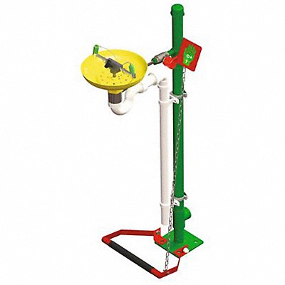 HUGHES SAFETY 75GP Eye/Face Wash Station Pedestal Yellow