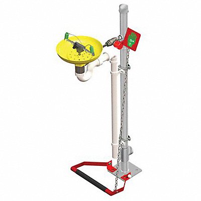 HUGHES SAFETY 75GSP Eye/Face Wash Pedestal Mount Stainless