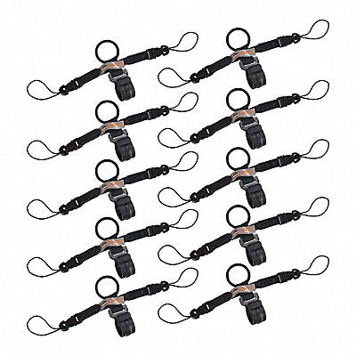 SQUIDS BY ERGODYNE 3141 Black Scanner Strap DRing Clip PK 10