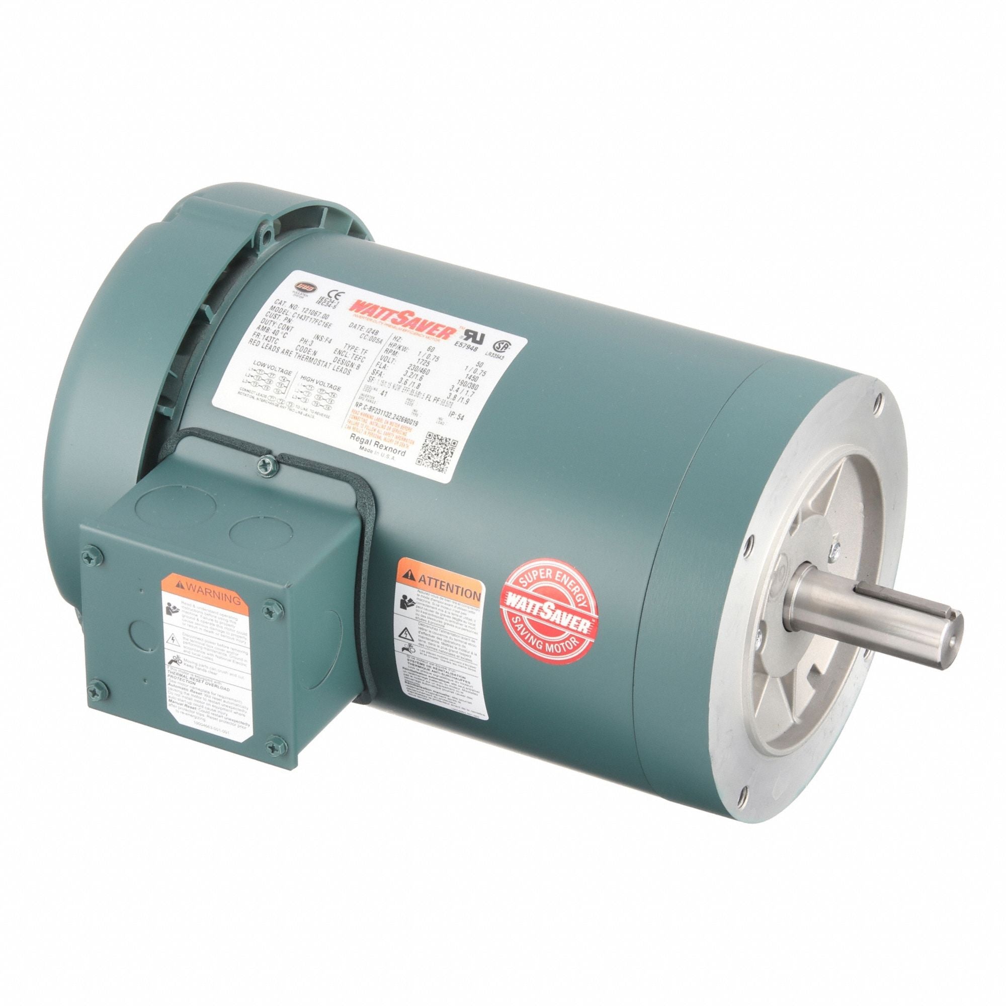 MARATHON MOTORS 12106700 Motor General Application 3 Phase 1 HP