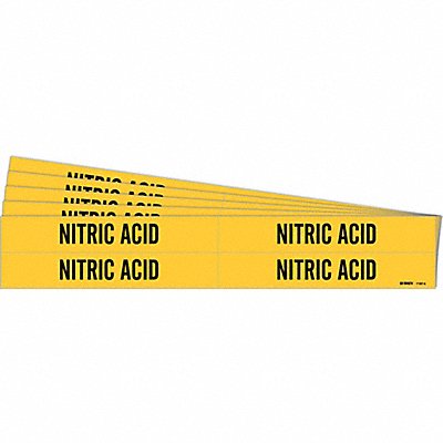 BRADY 71974PK Pipe Marker Black Nitric Acid PK5