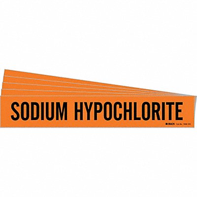 BRADY 74081HVPK Pipe Marker Sodium Hypochlorite PK5