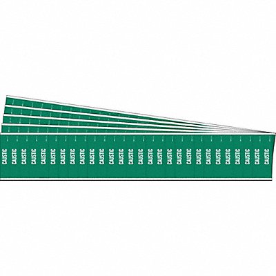 BRADY 91909PK Pipe Marker Adhesive White Caustic PK5