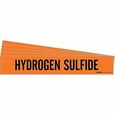 BRADY 73841HVPK Pipe Marker Black Hydrogen Sulfide PK5