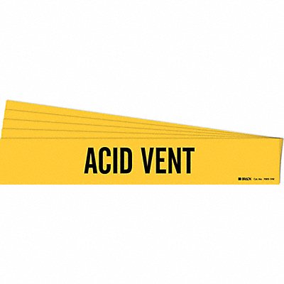 BRADY 70031HVPK Pipe Marker Adhesive Black Acid Vent PK5