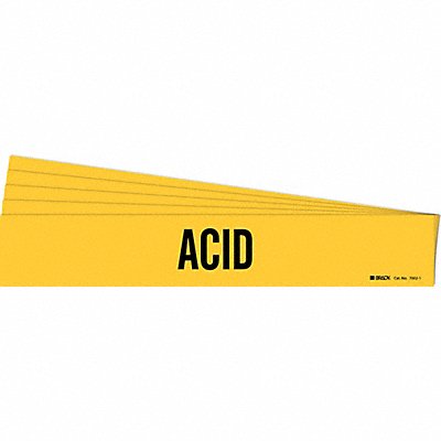 BRADY 70021PK Pipe Marker Adhesive Black Acid PK5