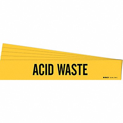 BRADY 70041PK Pipe Marker Black Acid Waste PK5