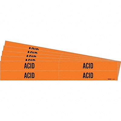 BRADY 73184PK Pipe Marker Adhesive Black Acid PK5