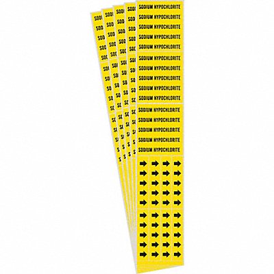 BRADY 72643CPK Pipe Marker Sodium Hypochlorite PK5