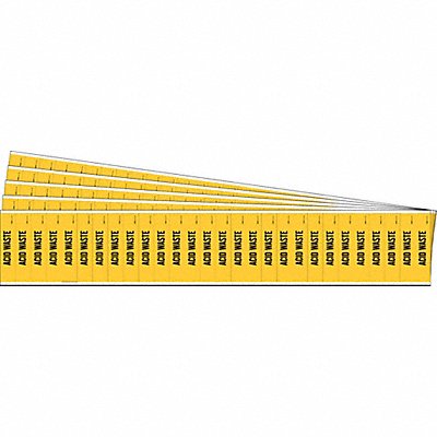 BRADY 91897PK Pipe Marker Black Acid Waste PK5