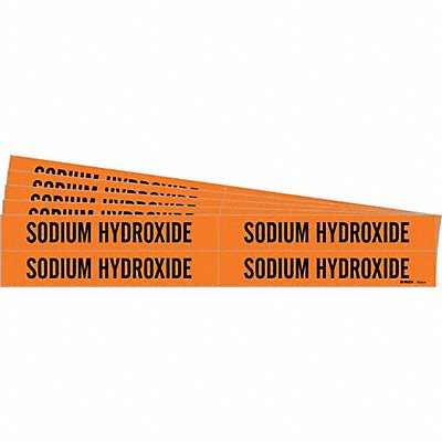 BRADY 74104PK Pipe Marker Black Sodium Hydroxide PK5