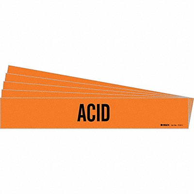 BRADY 73181PK Pipe Marker Adhesive Black Acid PK5