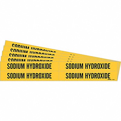 BRADY 72634PK Pipe Marker Black Sodium Hydroxide PK5