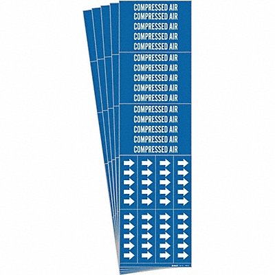 BRADY 70603CPK Pipe Marker White Compressed Air PK5