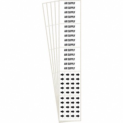 BRADY 70113CPK Pipe Marker Black Air Supply PK5