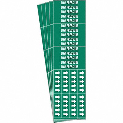 BRADY 71733CPK Pipe Marker White Low Pressure PK5