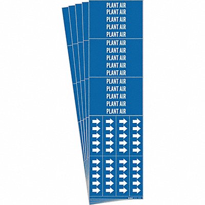 BRADY 73993CPK Pipe Marker Adhesive White Plant Air PK5