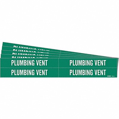 BRADY 72144PK Pipe Marker White Plumbing Vent PK5