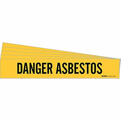 BRADY 97545PK Pipe Marker Black Danger Asbestos PK5