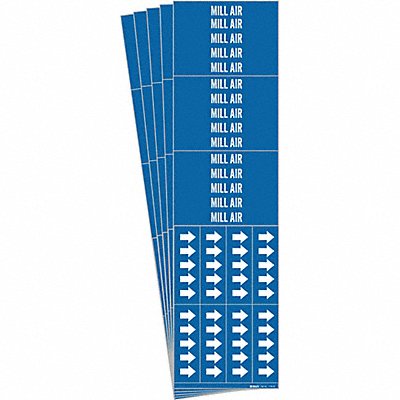 BRADY 71923CPK Pipe Marker Adhesive White Mill Air PK5