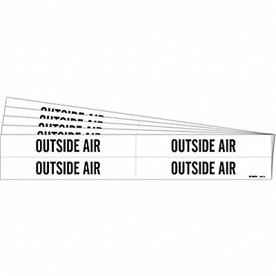 BRADY 72074PK Pipe Marker Black Outside Air PK5