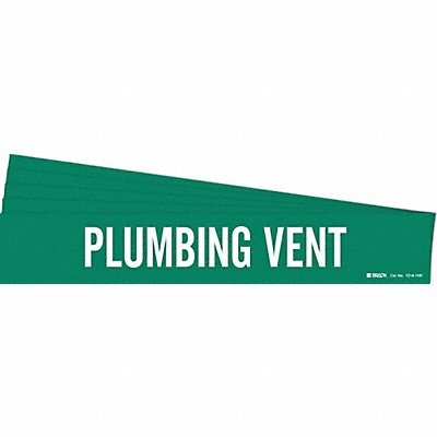 BRADY 72141HVPK Pipe Marker White Plumbing Vent PK5