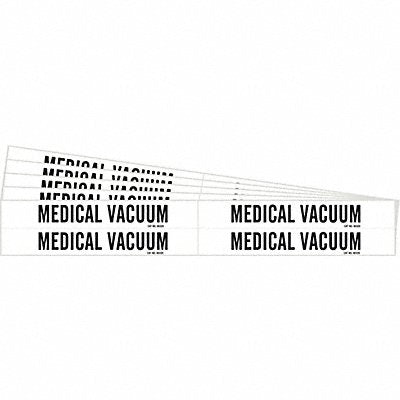 BRADY 71864PK Pipe Marker Black Medical Vacuum PK5