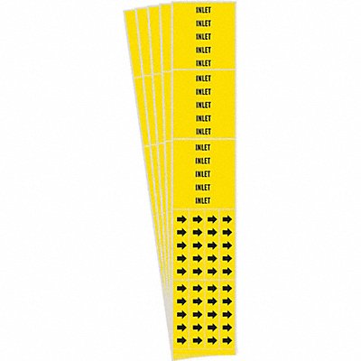 BRADY 71653CPK Pipe Marker Adhesive Black Inlet PK5