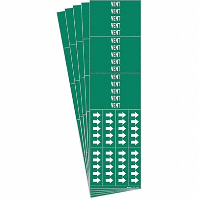BRADY 72963CPK Pipe Marker Adhesive White Vent PK5