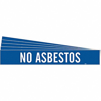 BRADY 97626PK Pipe Marker White No Asbestos PK5