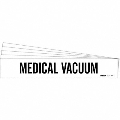 BRADY 71861PK Pipe Marker Black Medical Vacuum PK5
