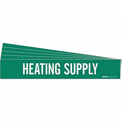 BRADY 73631PK Pipe Marker White Heating Supply PK5