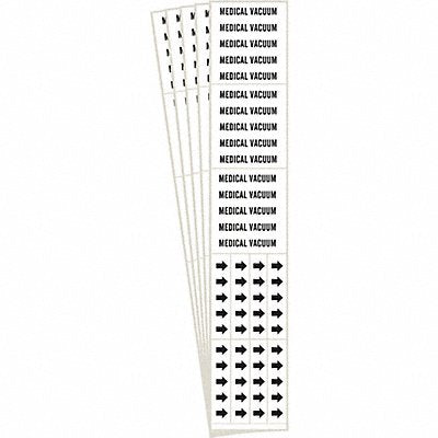 BRADY 71863CPK Pipe Marker Black Medical Vacuum PK5
