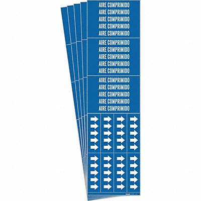 BRADY 83501PK Pipe Marker White Aire Comprimido PK5