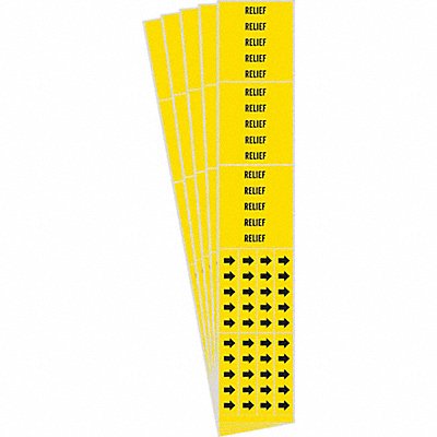 BRADY 72393CPK Pipe Marker Adhesive Black Relief PK5