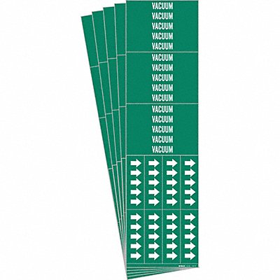 BRADY 72923CPK Pipe Marker Adhesive White Vacuum PK5
