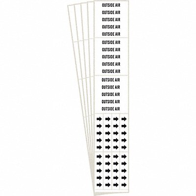 BRADY 72073CPK Pipe Marker Black Outside Air PK5