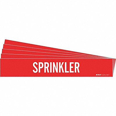 BRADY 72671PK Pipe Marker Adhesive White Sprinkler PK5