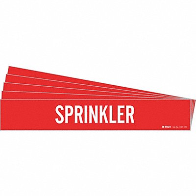 BRADY 72671HVPK Pipe Marker Adhesive White Sprinkler PK5