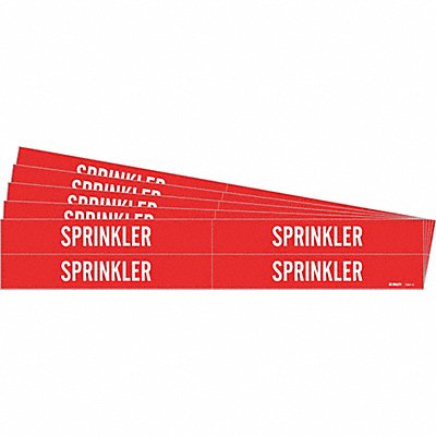 BRADY 72674PK Pipe Marker Adhesive White Sprinkler PK5