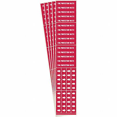 BRADY 71103CPK Pipe Marker Fire Protection Water PK5