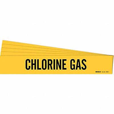 BRADY 70491PK Pipe Marker Black Chlorine Gas PK5