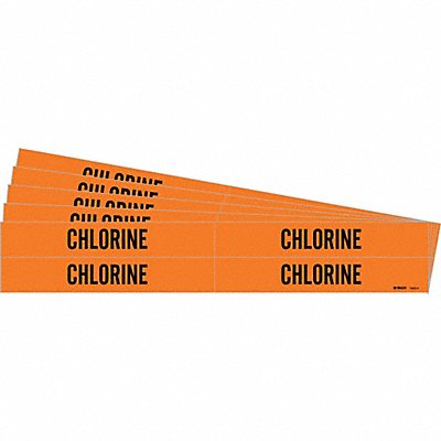 BRADY 73434PK Pipe Marker Adhesive Black Chlorine PK5