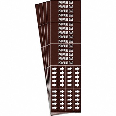 BRADY 74003CPK Pipe Marker White Propane Gas PK5