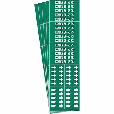 BRADY 86328PK Pipe Marker White Oxygen 50-55 PSI PK5
