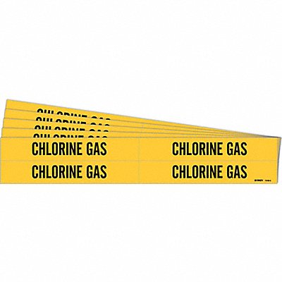 BRADY 70494PK Pipe Marker Black Chlorine Gas PK5